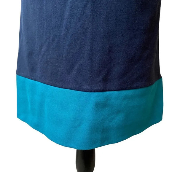 S. Oliver Colorblock Shift Dress Navy Turquoise EU 36 XS Work Cocktail Pockets - Picture 6 of 13